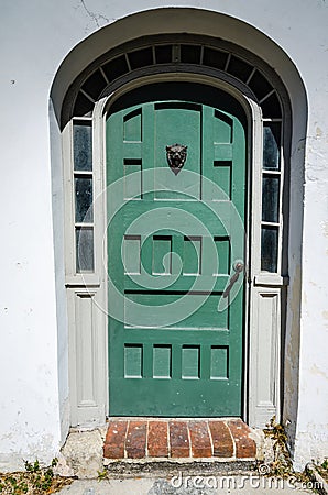 Green Door - St. Augustine, FL Stock Photo